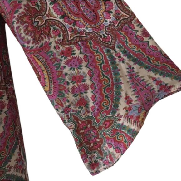 Zara 💯 Silk Colorful Floral Patterned Shift Dress Size M - Picture 9 of 16